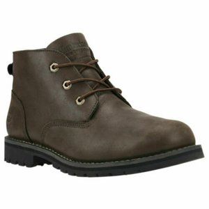 TIMBERLAND MEN'S LARCHMONT WATERPROOF CHUKKA BOOTS DARK BROWN FULL-GRAIN A11ET